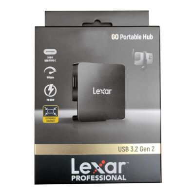 Lexar Professional Go Portable Hub (Black) LPASL400-RNBNG, 3-in-1
