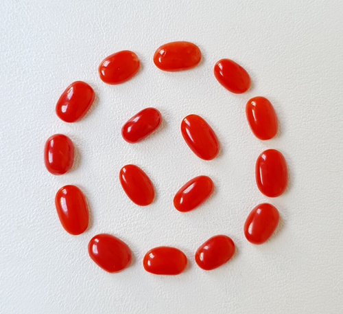 Lot De 100 Carats Cabochons Corail Naturel Rouge-orange, Vintage Italie, Qualité Gemme - Neuf Sans Emballage