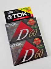 New Sealed TDK D60 Blank Audio Cassette Tapes 2 Pack Type I IECI Normal Position