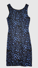Forever21 Blue Leopard Print Bodycon Dress with sparkle details. Size M