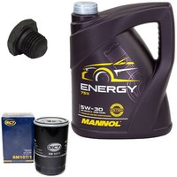 MotoröL Set 5W-30 5 Liter + ÖLfilter SM 107/1 + Schraube FüR Opel Frontera A 2.5