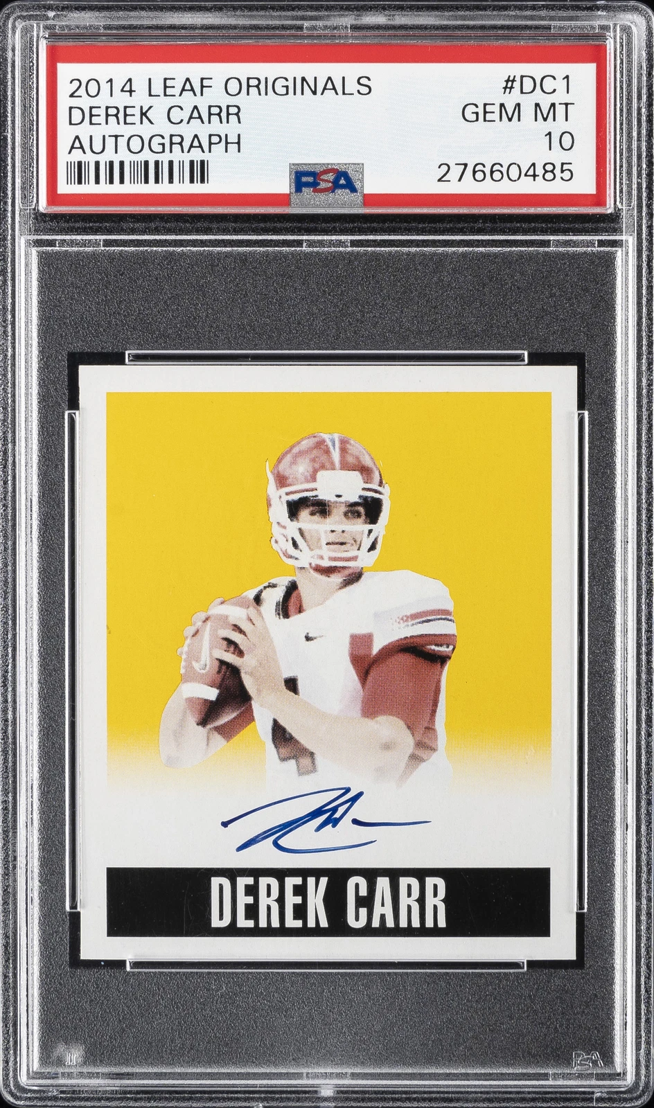 Derek Carr Leaf Originals Autograph #DC1 Base