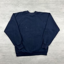 Vintage 70s Sportswear Blank Sweatshirt Size XL Navy Blue Raglan Crewneck