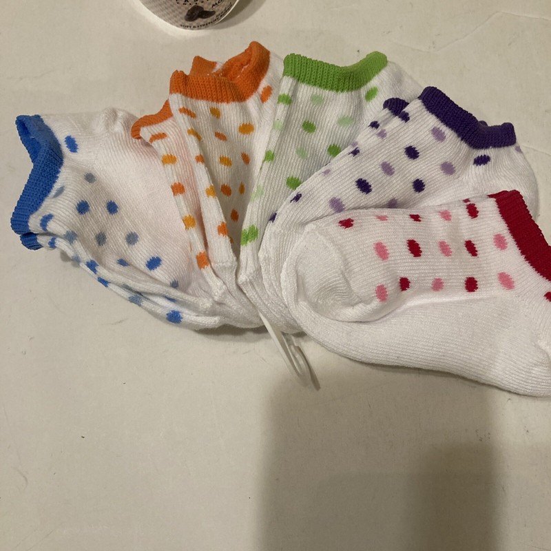Infant Girls Colorful Cute No Show Socks Cotton Blend Size 2-3 Total 5 Pairs