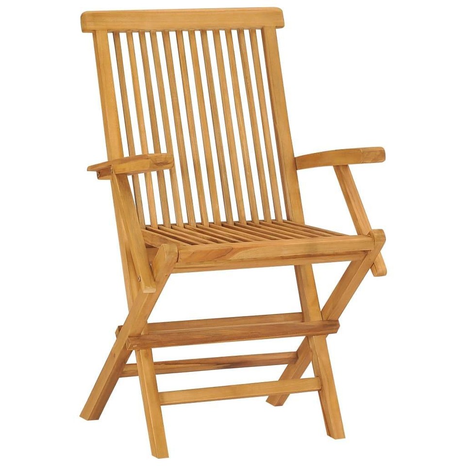 Solid Teak Wood Folding Patio Chairs Set of 2 Outdoor Furniture eBay