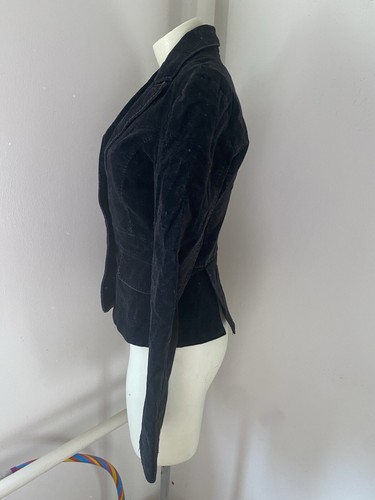 Only Samt Blazer Jacke Schwarz Größe 8 B25 - Bild 3 von 5