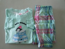 JUSTICE GIRLS' LONG SLEEVE  LONG PANT 2-PIECE PAJAMA SET MINT, GREEN,  PINK