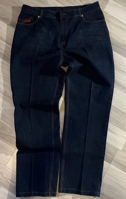 Coogi Jeans vintage y2k 36W 32L leather back pockets FLAWLESS  dark Blue