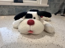 Vtg RUSS Berrie Co black and white puppy dog stuffed animal plush toy