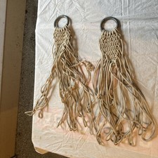 Vintage Rope Macrame Plant Hanger metal rings Boho