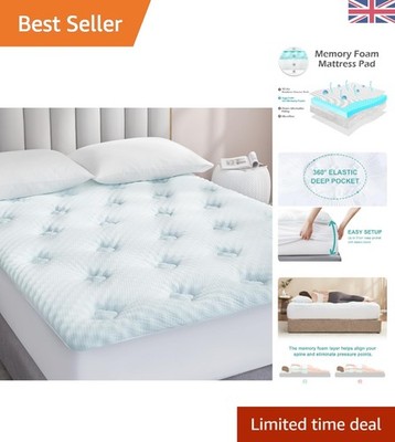 Deep Pocket Memory Foam Matratzenauflage - 135x190cm, Bambusstoff, waschbar