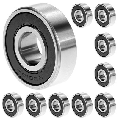 QWORK  10 Stück 6201-2RS Kugellager, doppelt abgedichtete