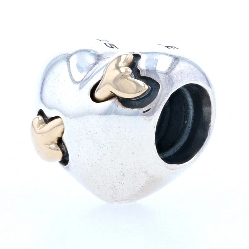 Nuevo Pandora Amor Charm - 925 Plata de Ley 14k Oro Amarillo Corazón 791171 - Imagen 2 de 4