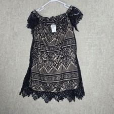 Rue21 Small Black & Beige Off-The-Shoulder Lace Dress