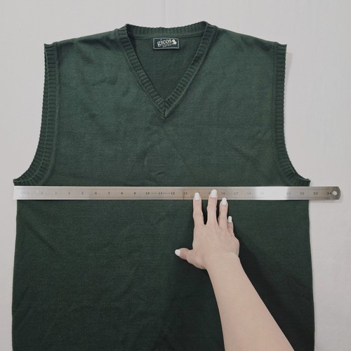 Maglione Vintage Uomo Gicos Gilet L Cacciatore Verde Morbido Golf Gear Casual Preppy - Foto 4 di 7