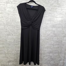 Chaps Black Twist Front Knot Dress Stretch Women's Size Small