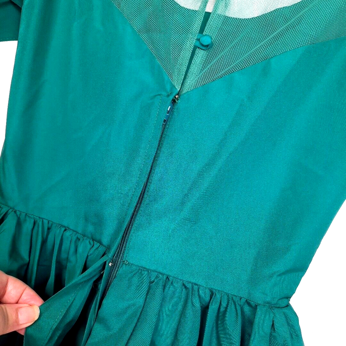open lace back dress Women’s Peplum Pencil Dress – Modest Structured Work Dress with Elbow Sleeves Navy / L at SexyModest