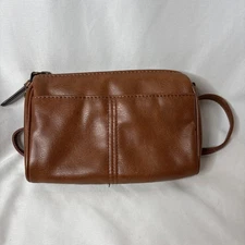 Safe Keeper Crossbody Bag Purse Wallet Tan 7.5x5” Travel Soft Faux Leather