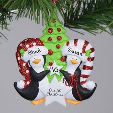Penguin Christmas Personalized Christmas Tree Ornament
