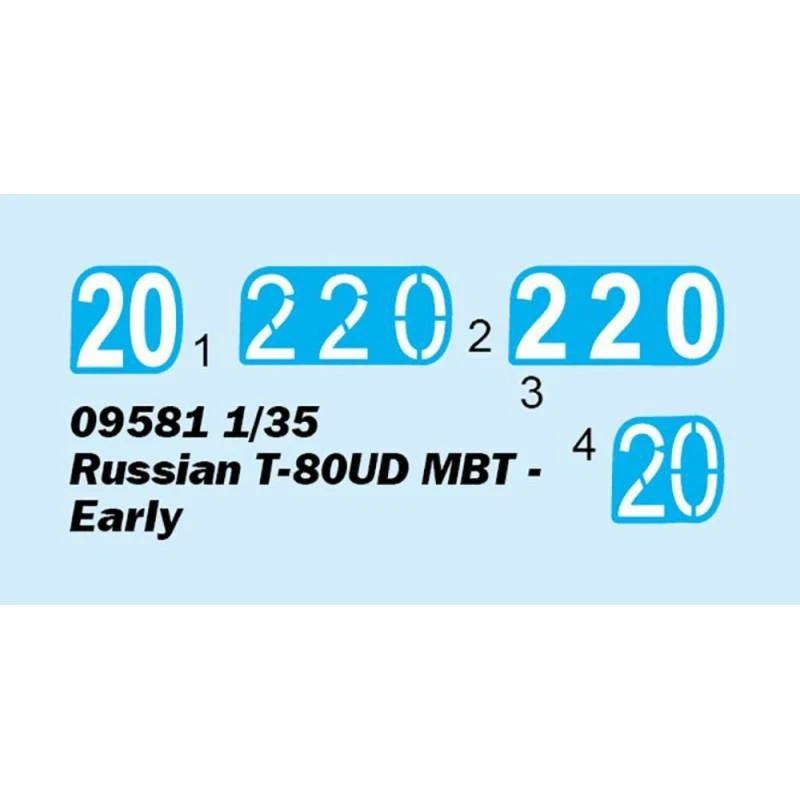 Modello Carro Armato Russo T-80UD MBT - Early Trumpeter 09581 1/35 - Immagine 4 di 4