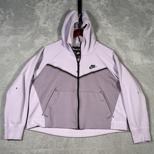 Nike Tech Fleece Hoodie Womens L Purple Full Zip Windrunnee Jacket CW4298-578