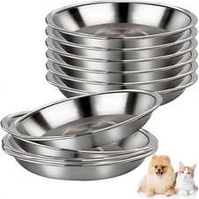 6 Pcs Stainless Steel Cat Bowls Shallow Wide Food Bowls for Cats Replacement ...