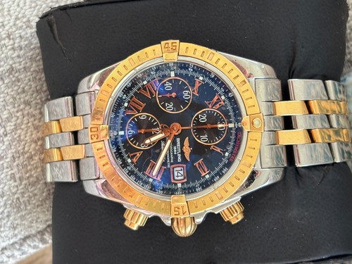 Breitling Chronomat Evolution C13356 18k Gold Steel Chronograph 44MM Automatic