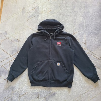 Carhartt Rain Defender Zip Up Hoodie L Black  Workwear Jacket Utility
