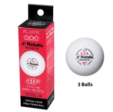 Nittaku 3-Star Premium 40+ Balls, 3 Balls, Table Tennis Ping Pong, Made in Japan