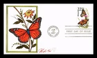 US COVER MONARCH BUTTERFLY WILDLIFE CAPEX FIRST DAY ISSUE PUGH HAND PAINTED