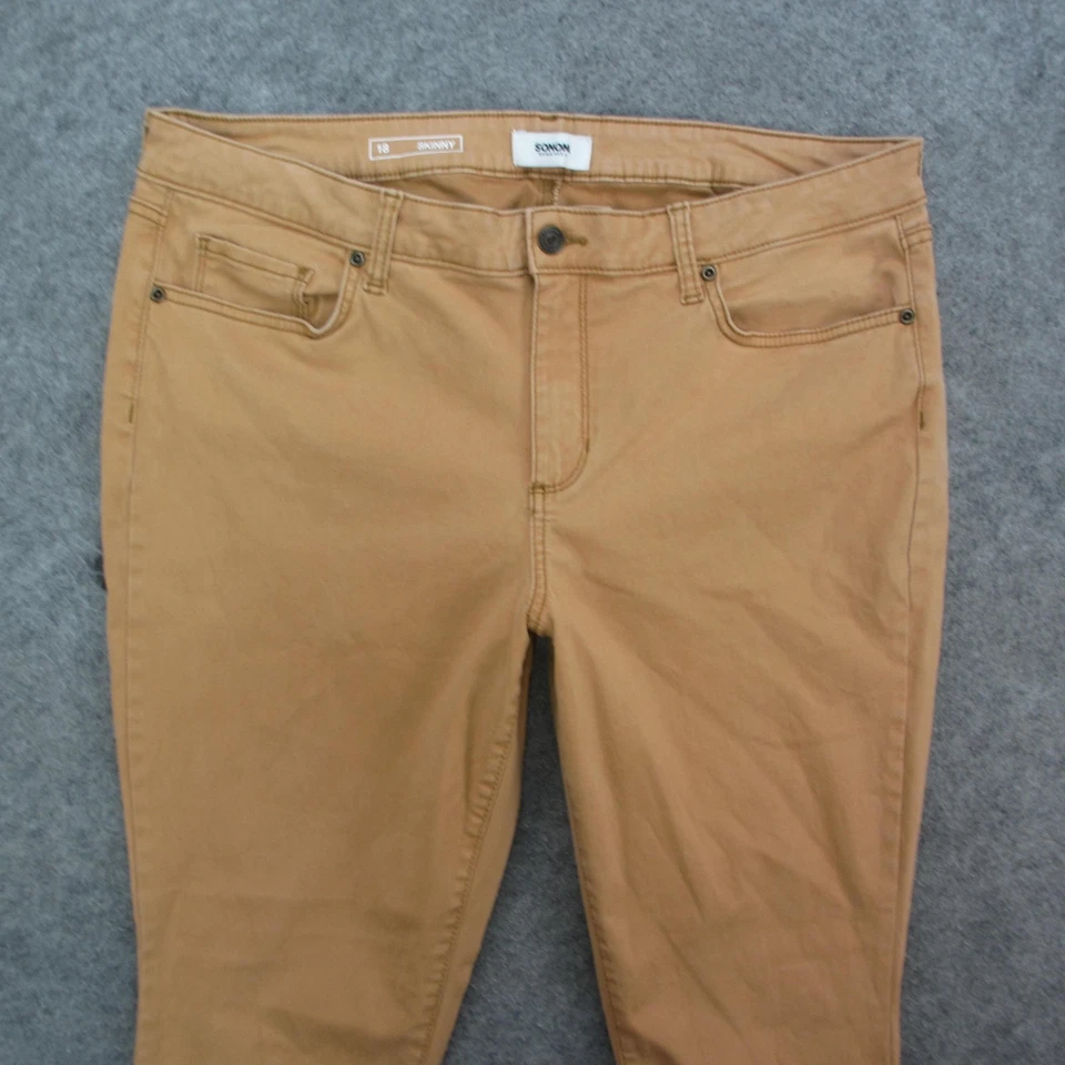 Sonoma Goods For Life Jeans Womens 18 Khaki Skinny Stretch 5-Pocket Twill Pants - Image 2 of 4