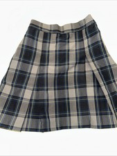 Flynn O'Hara Size 8G School Uniform Pleated Skirt Gray Blue Yellow Black Plaid