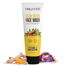 Glow Ubtan Face Wash by Orgatre removes tan  dark spots  brighten skin 100 ml