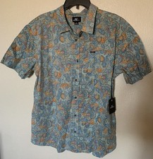 O  Neill Men  s Stretch Button-Up Short Sleeve Shirt Floral Size Xl Nwt