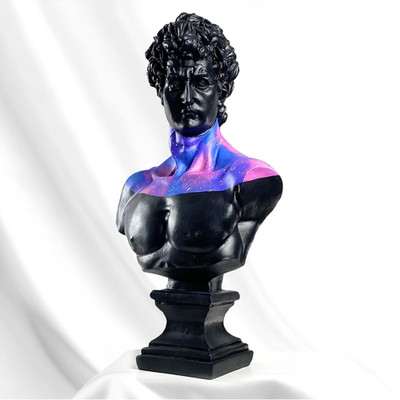 Handmade David Pop Art Sculpture, Galaxy Universe Design Statue for Home Decor