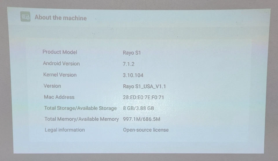 Canon Rayo S1 Silver 100-Lumen WVGA DLP Mini Pico Projector Wi-Fi Tested Working - Image 3 of 4