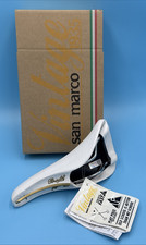 Nuevo de Lote Antiguo Selle San Marco CONCOR PROFIL Sillín de Cuero Blanco Cro-Mo Rieles de Acero Nuevo en Caja