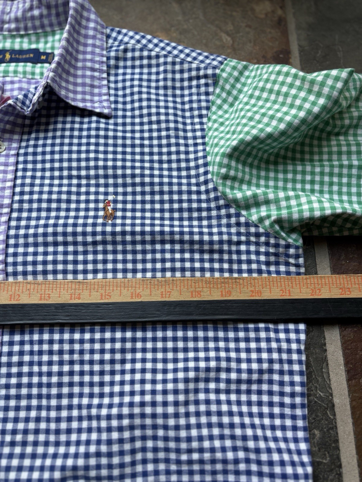 POLO Ralph Lauren Ginham Patchwork Pattern Colorb… - image 5