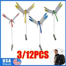 3/12xFake Dragonfly Clips Clip on Dragonfly Outdoors Garden Decor 3D DragonflyJQ