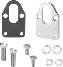 Fuel Pump Mounting Plate with Bolts, Chrome Fuel Pump Block Off Plate with Mount