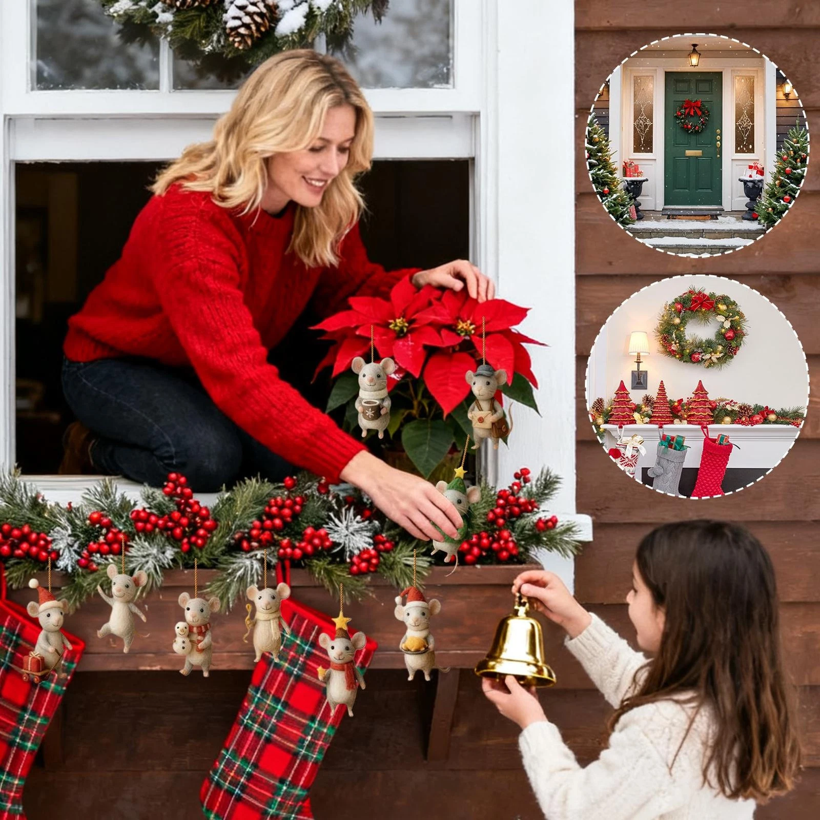 2025 Christmas Mouse Advent Calendar 2D Flat Acrylic Mice Figurines Charm