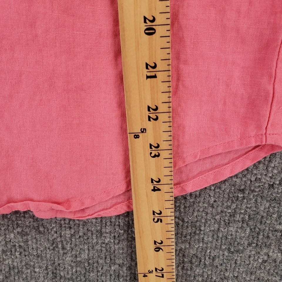 JM Collection Shirt Womens 6 Pink Long Sleeve Button Up Linen Collared Blouse - Image 4 of 4