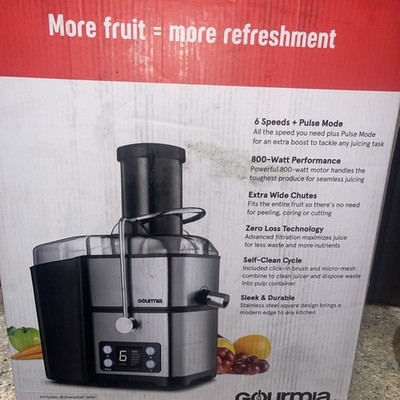 Gourmia 6 Speed Wide Mouth Juice Extraction with Self-Clean: Stainless