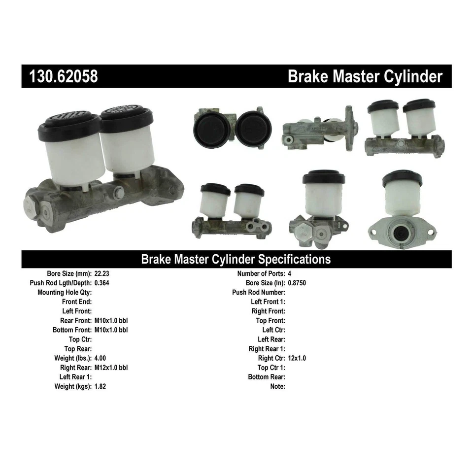 Cilindro maestro de freno Centric Parts 130.62058 Centric Premium para Corvette 84 Foto 4 de 4