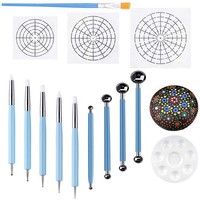 Set Mit 14 Mandala Punktierschablonen Werkzeugen Rock Painting Kit Punktier8796