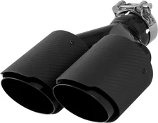 AUTOSAVER88 Carbon Fiber Dual Exhaust Tip 2.5" Inlet 4" Outlet 9.8" Long Tip