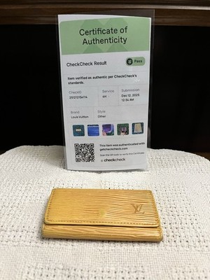 Authentic Louis Vuitton Tassil Yellow Epi Leather 4 Key Holder COA Included