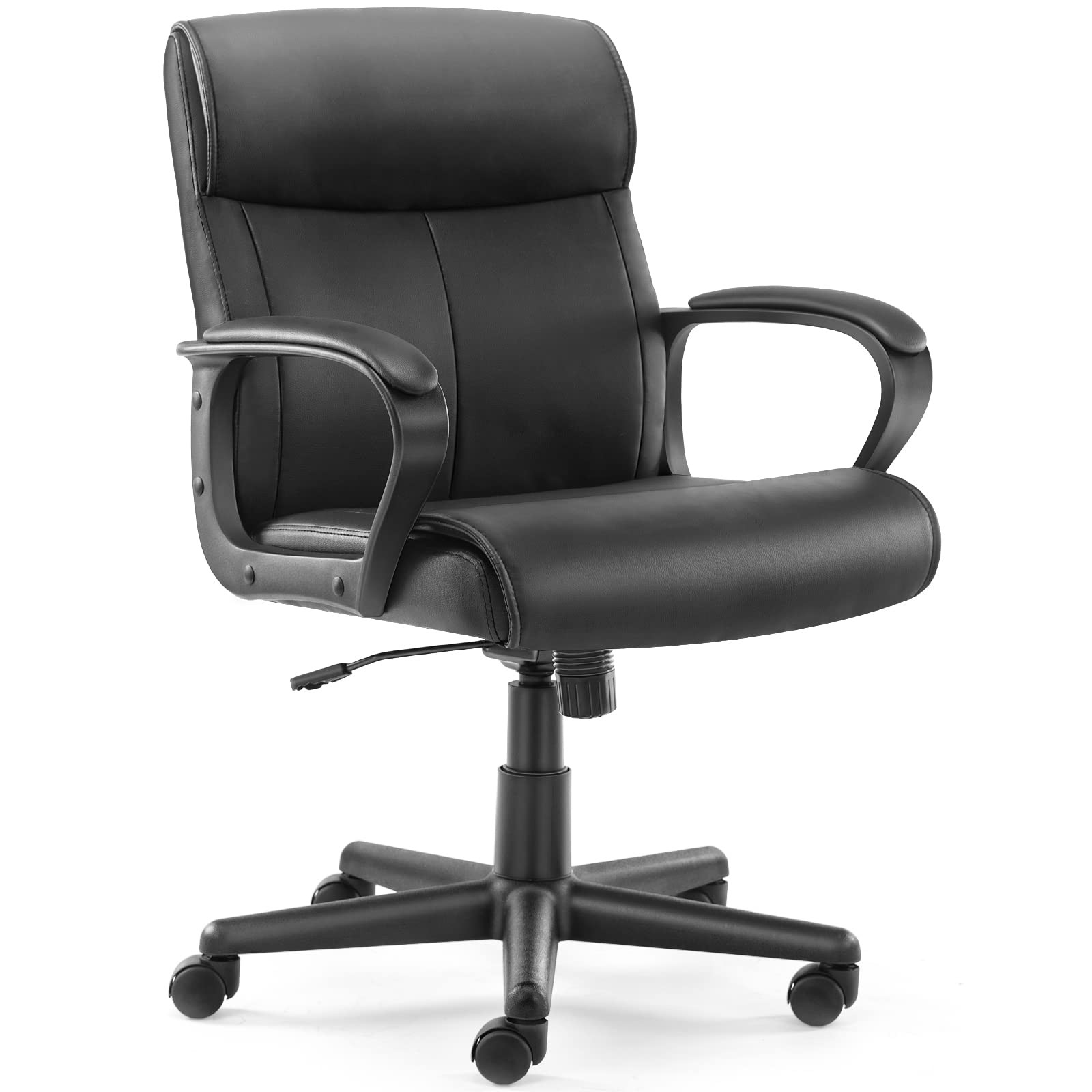 Premium Mid-Back Executive Office Chair with Padded Armrests & Adjustable Lumbar Support