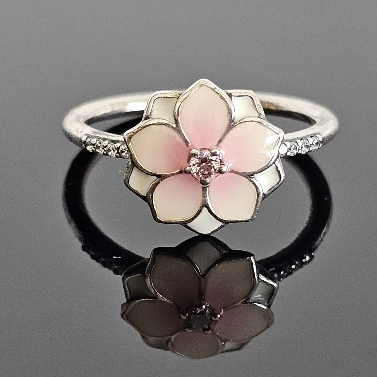 Pandora Magnolia Bloom Pink Enamel Cz