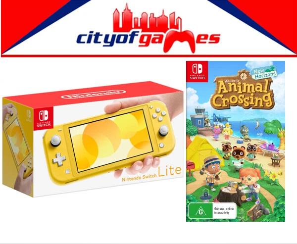 Compose Massakre Tradition Nintendo Switch Lite Console - Yellow & Animal Crossing: New Horizons Game  | eBay